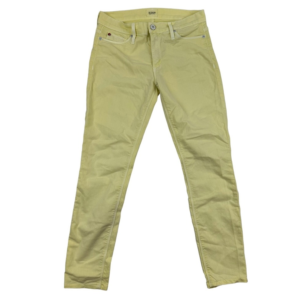 Hudson Nico Mid Rise Super Skinny Denim Jeans Yellow‎ Sz 27 Cotton Blend Stretch